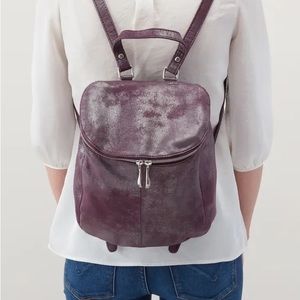 HOBO River Leather Backpack PLUM GRAPHITE
